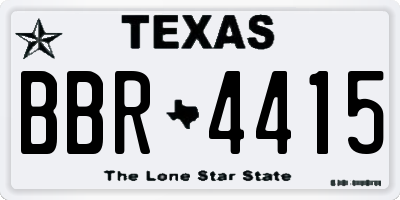 TX license plate BBR4415