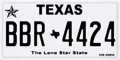 TX license plate BBR4424