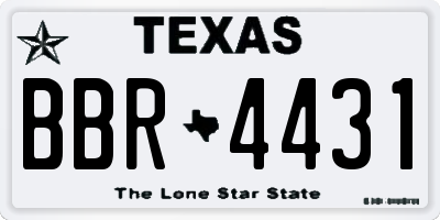 TX license plate BBR4431