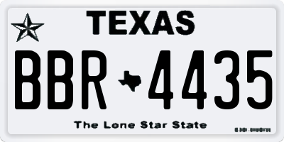 TX license plate BBR4435
