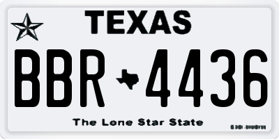 TX license plate BBR4436