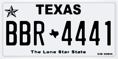 TX license plate BBR4441