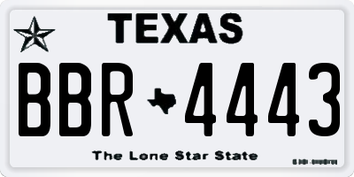 TX license plate BBR4443