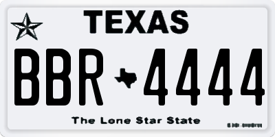 TX license plate BBR4444
