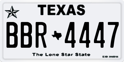 TX license plate BBR4447