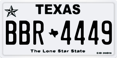TX license plate BBR4449