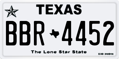 TX license plate BBR4452