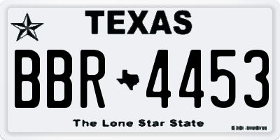 TX license plate BBR4453