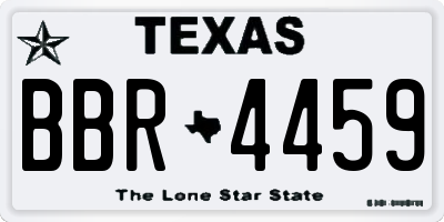 TX license plate BBR4459