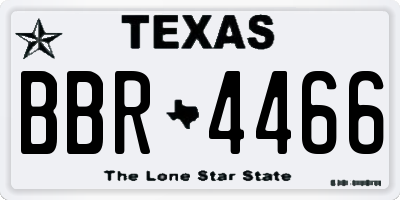 TX license plate BBR4466