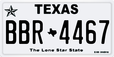 TX license plate BBR4467