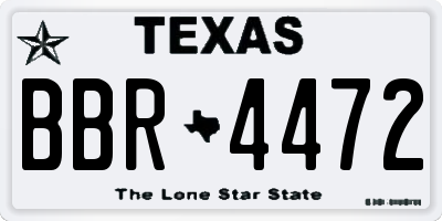 TX license plate BBR4472