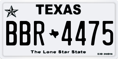 TX license plate BBR4475