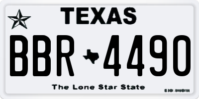 TX license plate BBR4490