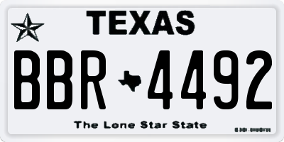 TX license plate BBR4492