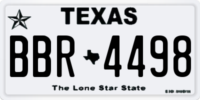 TX license plate BBR4498