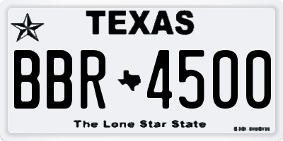 TX license plate BBR4500