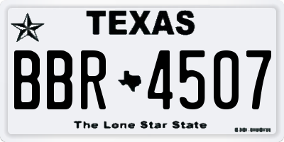 TX license plate BBR4507