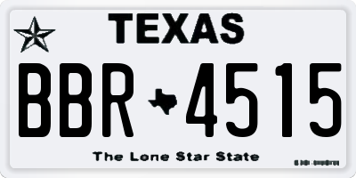 TX license plate BBR4515