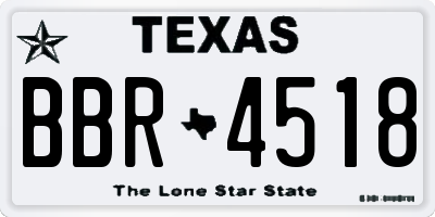 TX license plate BBR4518