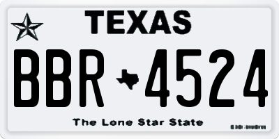 TX license plate BBR4524