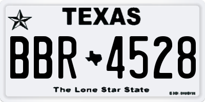 TX license plate BBR4528
