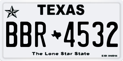 TX license plate BBR4532