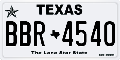 TX license plate BBR4540