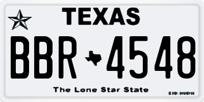 TX license plate BBR4548