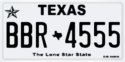 TX license plate BBR4555