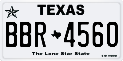 TX license plate BBR4560