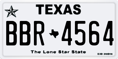 TX license plate BBR4564