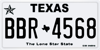 TX license plate BBR4568