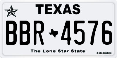 TX license plate BBR4576