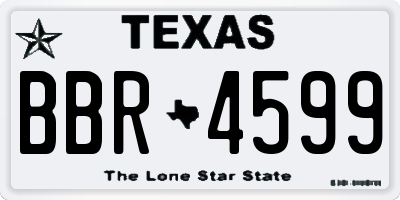 TX license plate BBR4599