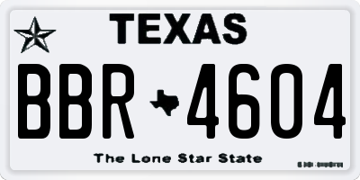 TX license plate BBR4604