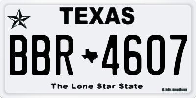 TX license plate BBR4607