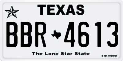 TX license plate BBR4613