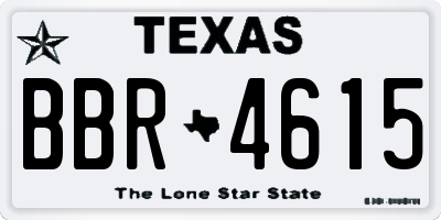 TX license plate BBR4615