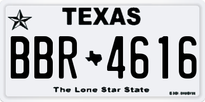 TX license plate BBR4616