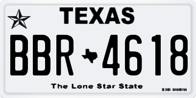 TX license plate BBR4618