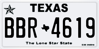 TX license plate BBR4619