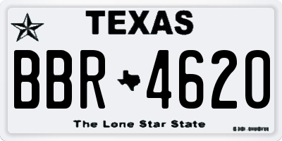 TX license plate BBR4620