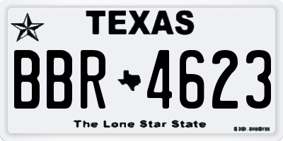 TX license plate BBR4623