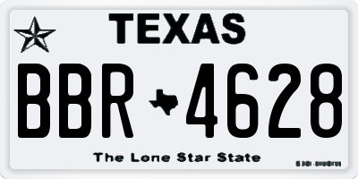 TX license plate BBR4628