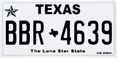 TX license plate BBR4639