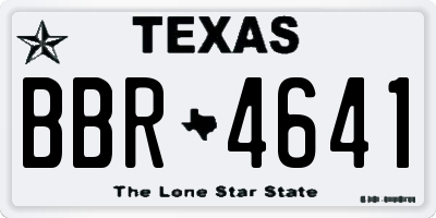 TX license plate BBR4641