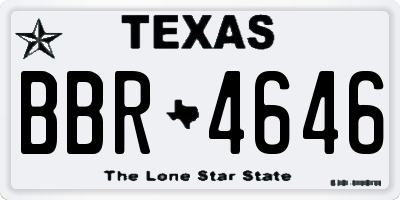 TX license plate BBR4646