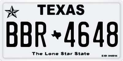 TX license plate BBR4648