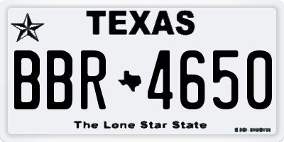 TX license plate BBR4650